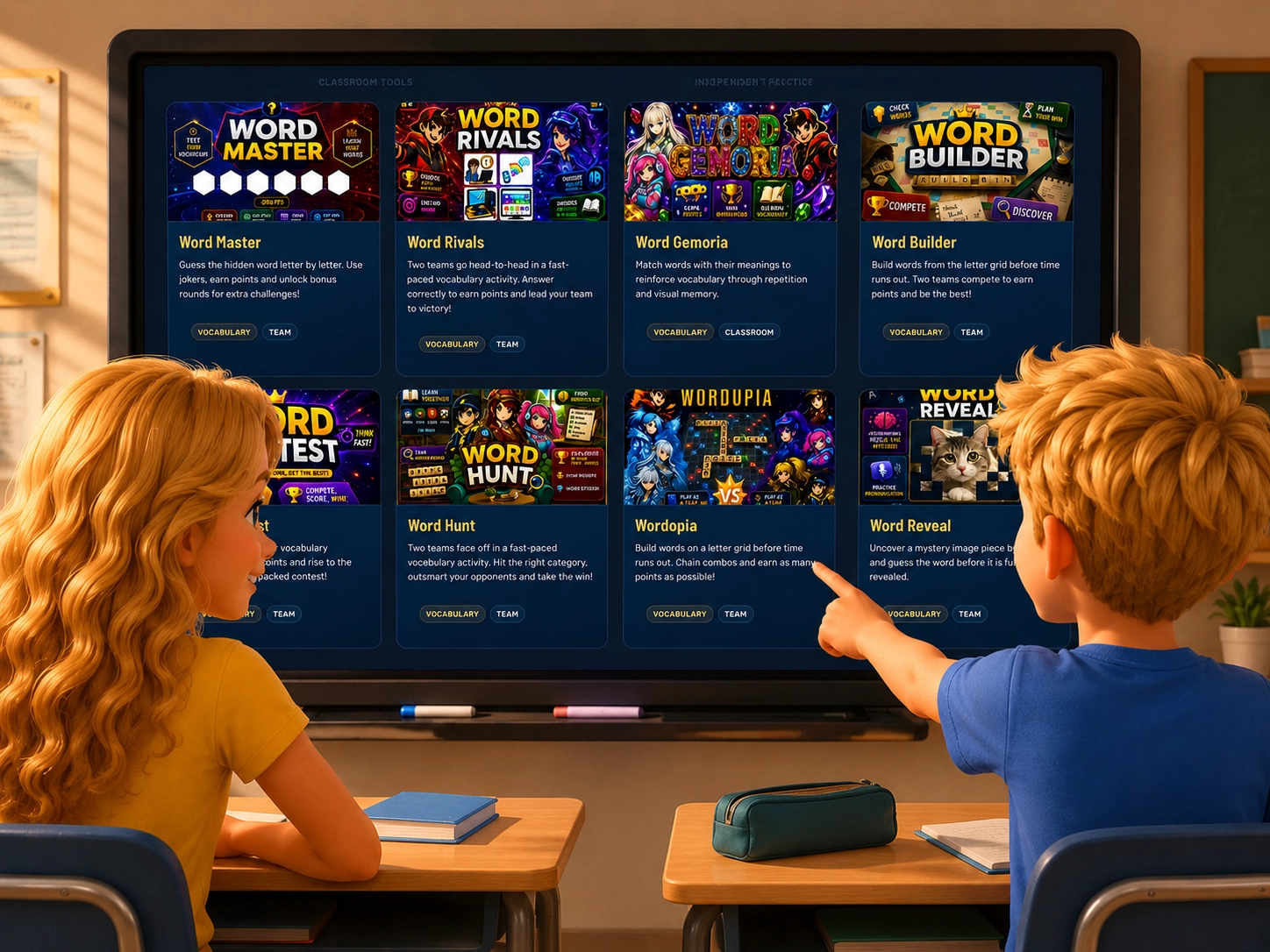Interactive vocabulary games preview
